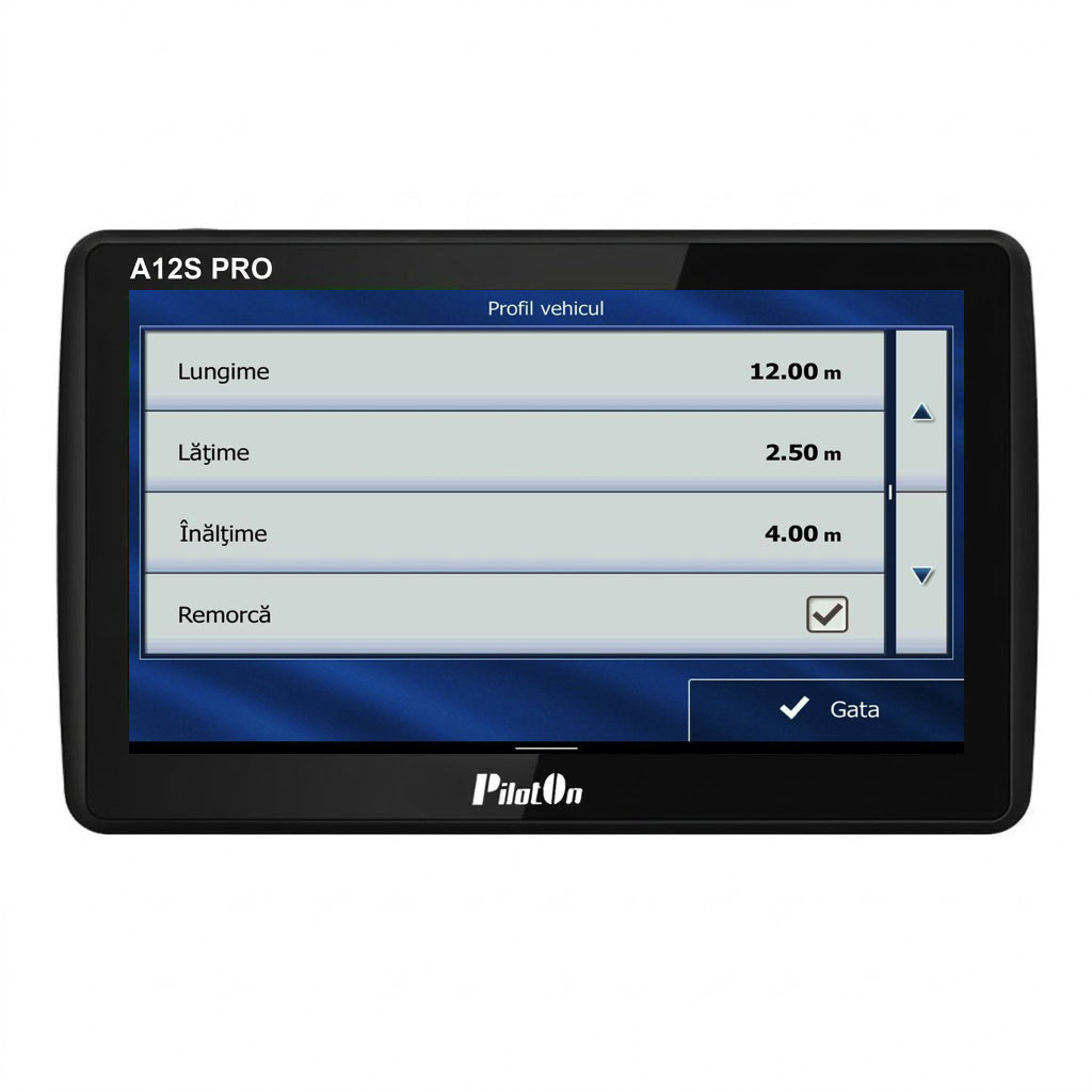 Sistem de Navigatie PilotOn A12S Pro V2 - GPS Android 7 inch pentru Camion, 2GB RAM, Hărți Europa incluse