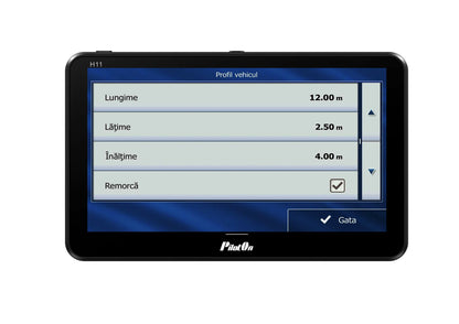 Sistem de Navigatie PilotOn H11 — GPS 7 inch cu Cameră DVR Full HD pentru Camion, Hărți Europa incluse