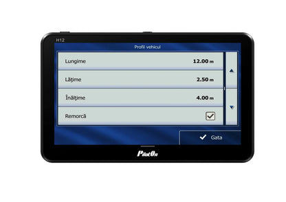 Sistem de Navigatie PilotOn H12 — GPS 7 inch cu Cameră DVR Full HD, 2GB RAM, pentru Camion, Hărți Europa incluse